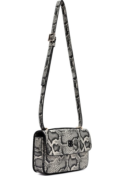 Kadın Gri Uzun Askılı Desenli Çapraz Çanta 25ABD243526