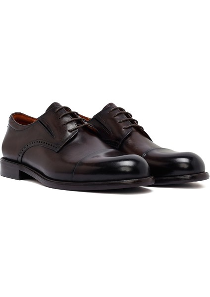 Erkek Kahverengi Bağcıklı Deri Klasik Ayakkabı 25WFD691118 modelleri