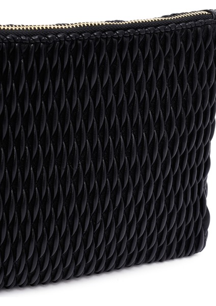 Kadın Siyah Uzun Zincir Askılı Baskılı Portföy Çanta 25ABD243118