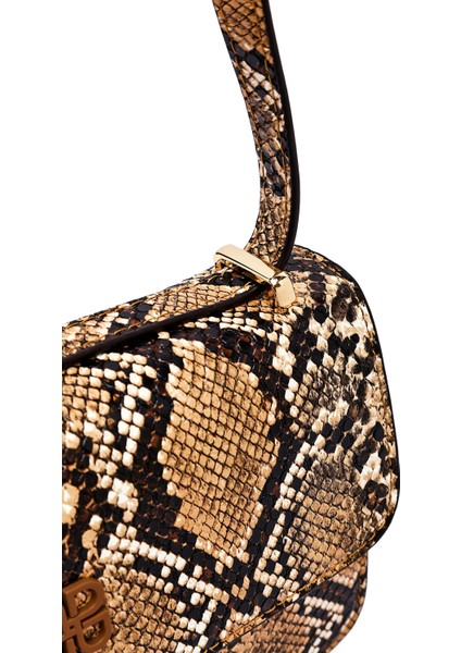 Kadın Vizon Uzun Askılı Desenli Çapraz Çanta 25ABD243526