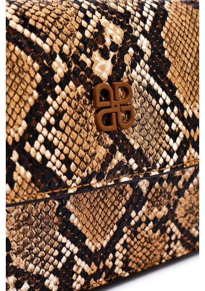 Kadın Vizon Uzun Askılı Desenli Çapraz Çanta 25ABD243526