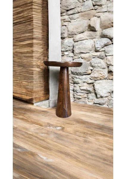 Doğal Ahşap Ceviz Yan Sehpa – Tekli Masif Mantar Sehpa Modeli