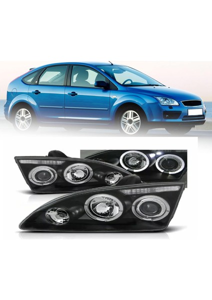 Ford Focus 2 2004-2008 Sonar Siyah Angel Eyes Siyah Ön Far