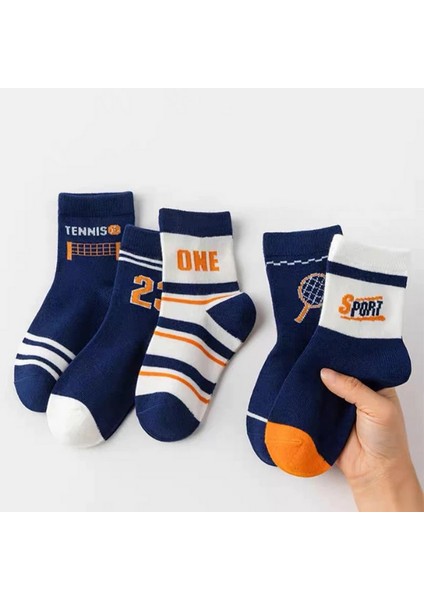 5 Çift Tenisci Desenli Bebek Çorap ve Çocuk Çorabı Özel Tenis'ci Serisi modelleri