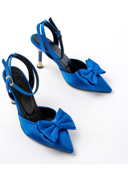 Kadın AYAKKABIİNF-4505 Pembe Saten Günlük Arkası Açık Kurdele Detaylı Topuklu Bayan Ayakkabı modelleri