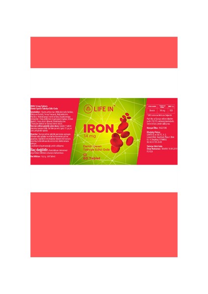 In Demir Tablet – Demir ve Vitamin Takviyesi, 30 Tablet fiyatları