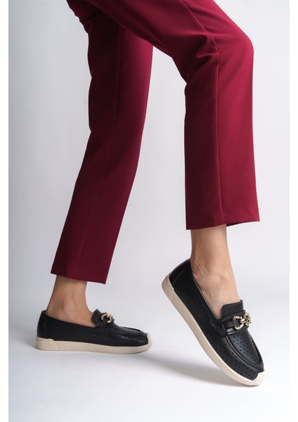 Layla Bağcıksız Ortopedik Rahat Taban Kalp Desenli Kadın Babet Ayakkabı Ckt - Siyah fiyatları