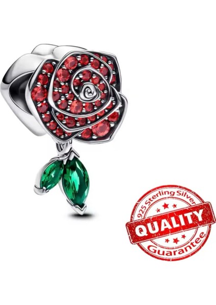 Poseidons Jewellery Açan Işıltılı Gül 925 Ayar Charm fiyatları