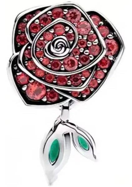 Poseidons Jewellery Açan Işıltılı Gül 925 Ayar Charm modelleri