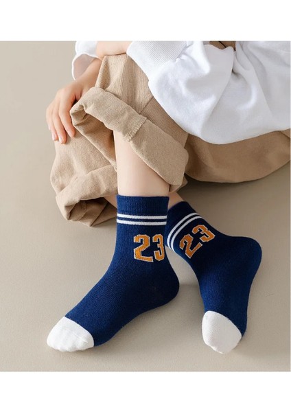 5 Çift Tenisci Desenli Bebek Çorap ve Çocuk Çorabı Özel Tenis'ci Serisi