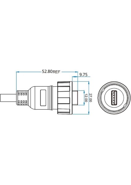 YU-USB2-MP-MP-1M-002 Su Geçirmez Erkek-Erkek USB Konnektör - 1m Kablo fiyatları