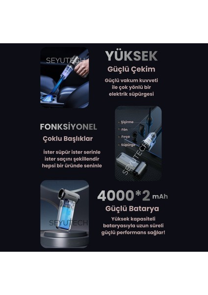 Violent Turbo Jet Fan 130000RPM Ultra Güçlü Motor Güçlü Vakum 4000MAH Bataryalı Üflemeli fırsatları