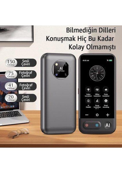 Akıllı Anında Çeviri Cihazı – 150+ Dil, Sesli & Görsel Çeviri, Çevrimdışı Mod, Para Birimi Dönüşümü, Kompakt Taşınabilir Translator Dil Çeviri Makinesi Otomatik fiyatları