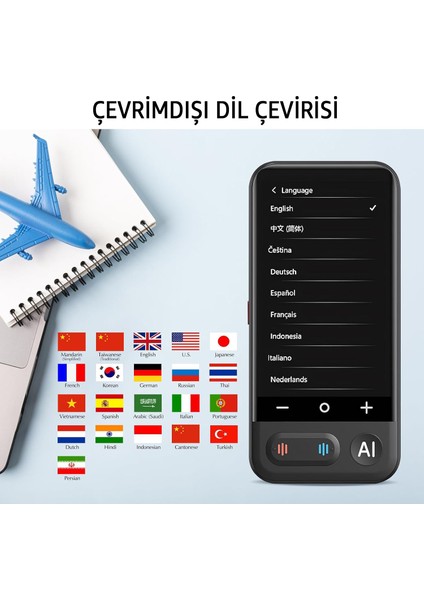 Akıllı Anında Çeviri Cihazı – 150+ Dil, Sesli & Görsel Çeviri, Çevrimdışı Mod, Para Birimi Dönüşümü, Kompakt Taşınabilir Translator Dil Çeviri Makinesi Otomatik
