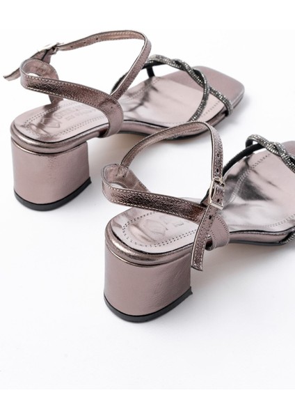 Kadın AYAKKABIK-888 Kadın Platin Ince Sarmal Bantlı Topuklu Ayakkabı indirimleri