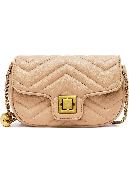 Kadın Bej Uzun Askılı Kapitone Mini Çapraz Çanta 25ABD2430KP modelleri