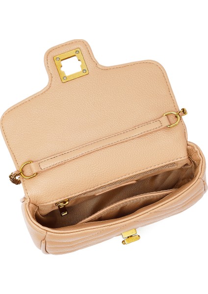 Kadın Bej Uzun Askılı Kapitone Mini Çapraz Çanta 25ABD2430KP