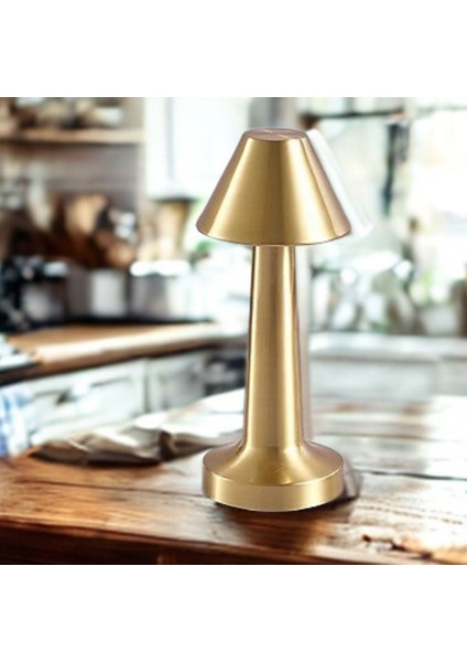 ® Çatı Model Gold Renk Şarjlı Dokunmatik 3 Renkli LED Masa Lambası indirimleri
