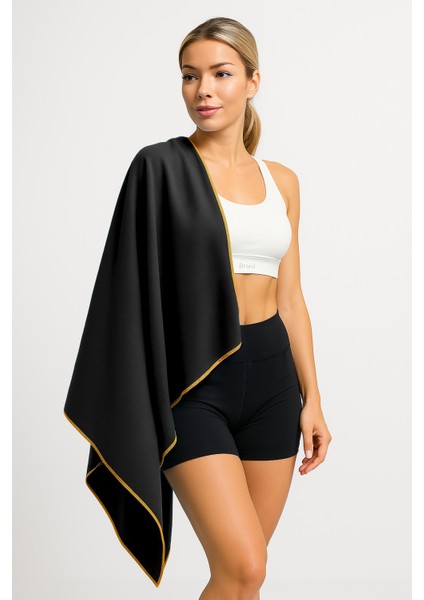 Unisex Mikrofiber Plaj Havlusu 80X130 cm Yumuşak Dokulu Deniz Banyo Sporcu Havlusu Large Boy Siyah fiyatları