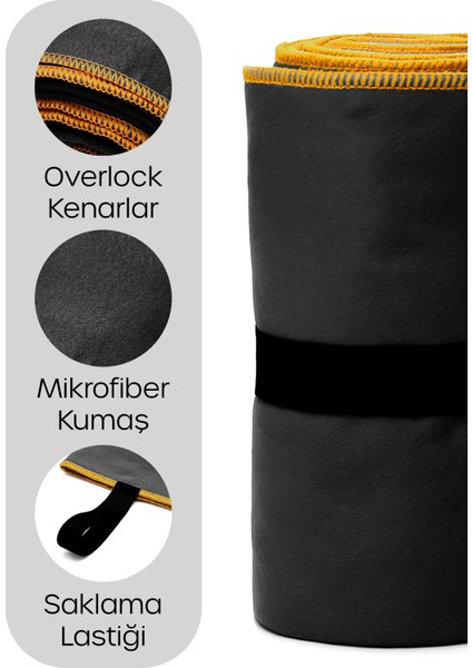 Unisex Mikrofiber Plaj Havlusu 80X130 cm Yumuşak Dokulu Deniz Banyo Sporcu Havlusu Large Boy Siyah fırsatları