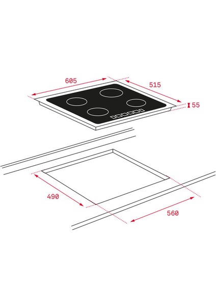 - IKNOB IT 6350 - Ankastre Cam Seramik İndüksiyonlu Ocak - 7400 W - Siyah - 60 cm - 10210183 fırsatları