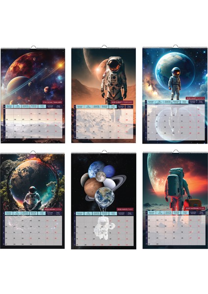 2026 Uzay / Space Duvar Takvimi modelleri