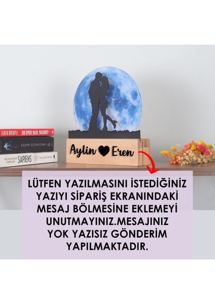 LED Işıklı Pleksi Dolunay Kişiselleştirilebilir Biblo Ametist Öpüşen Sevgili Anahtar Askılığı fiyatları