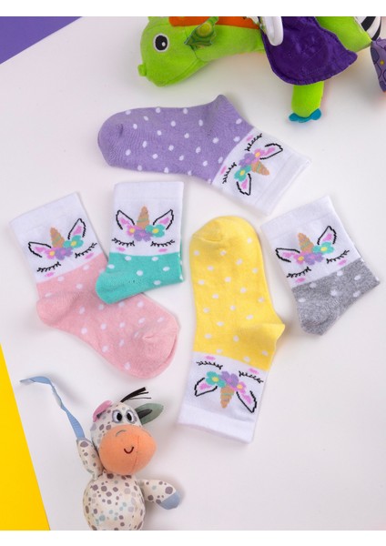 5'çift Bebek & Çocuk Çorabı Unicorn Desenli Okul,günlük,dört Mevsim Çorap modelleri