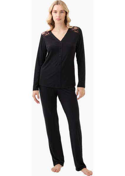 Kadın Pijama Takımı 51902 - Siyah