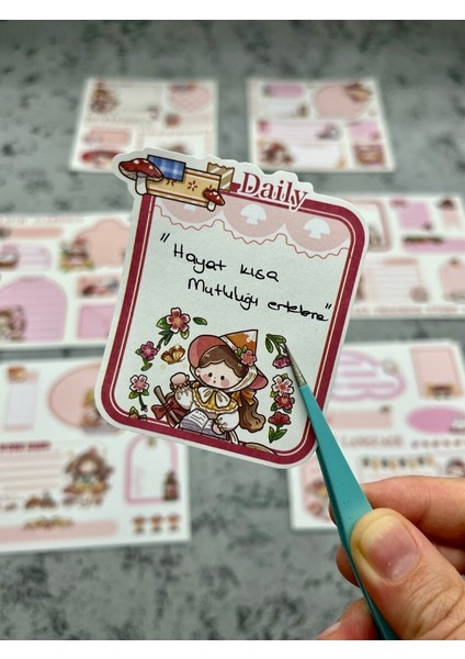 Seven Magic 12 Yaprak 86 Adet Açık Pembe Post-It ve Sticker Seti / Yapışkanlı Kağıt / Post-It / Çıkartma / Etiket fiyatları