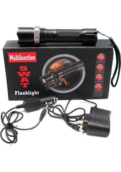 Polis El Feneri Zoomlu Selektörlü El Feneri 500 Metre