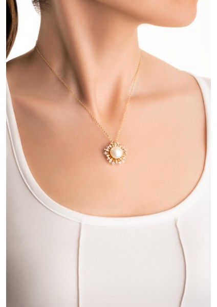 Rönesans 18 Ayar Sarı Altın Kaplama 43 cm Gümüş Kolye fırsatları