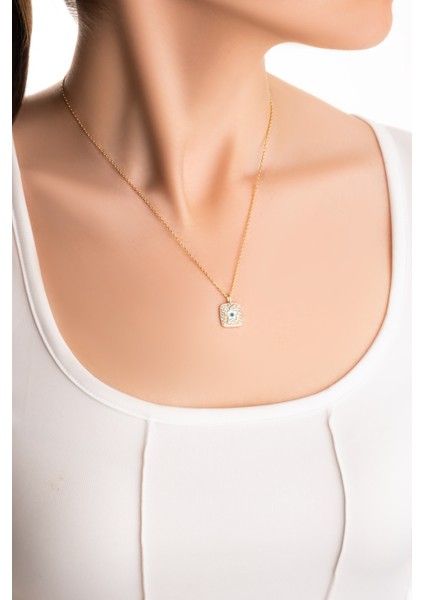 Nazar Yıldızı 18 Ayar Sarı Altın Kaplama 45 cm Gümüş Kolye fırsatları