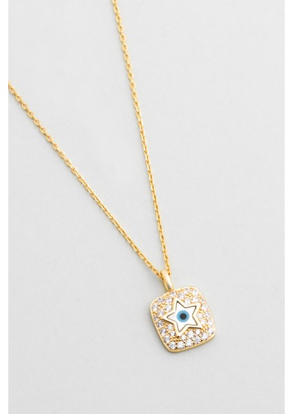 Nazar Yıldızı 18 Ayar Sarı Altın Kaplama 45 cm Gümüş Kolye indirimleri