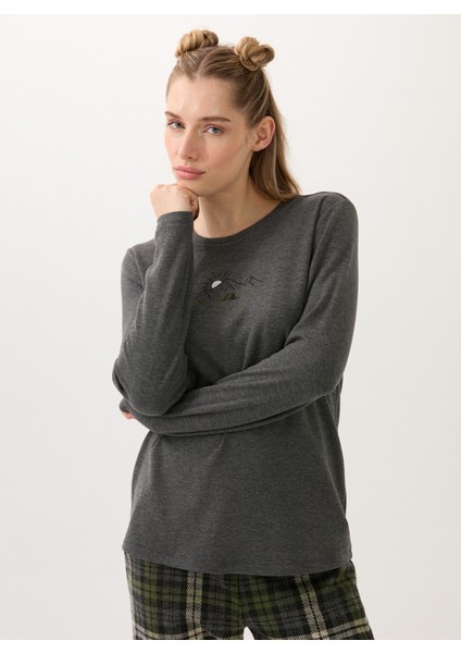 Kadın Pijama Takımı 51936 - Antrasit modelleri