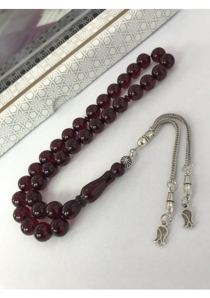 Kırmızı Renk Toz Kehribar Tesbih ST20250001 fiyatları