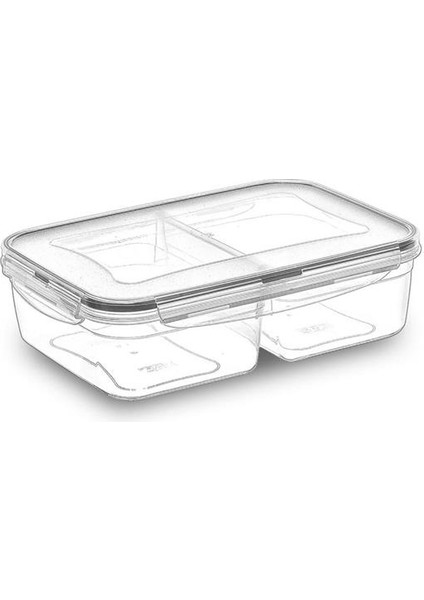 2 Bölmeli Sızdırmaz Contalı Kilitli Kapaklı 1 Litre Erzak Saklama Kabı -LC505 indirimleri