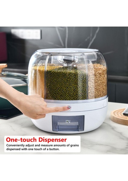 Kuru Gıda ve Bakliyat Organizeri 360° Dönebilen 6 Bölmeli Ayrıştırıcılı Hava Geçirmez modelleri