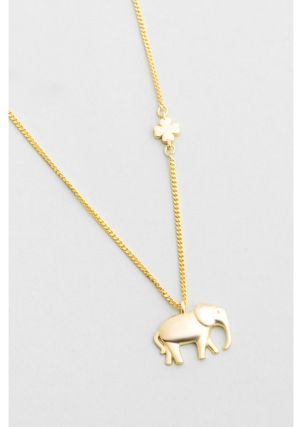 Little Elephant 18 Ayar Sarı Altın Kaplama 46 cm Gümüş Kolye indirimleri