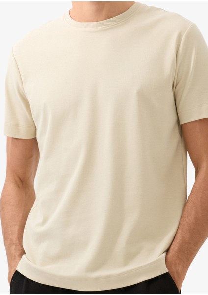 Erkek T-Shirt 40818 - Krem modelleri