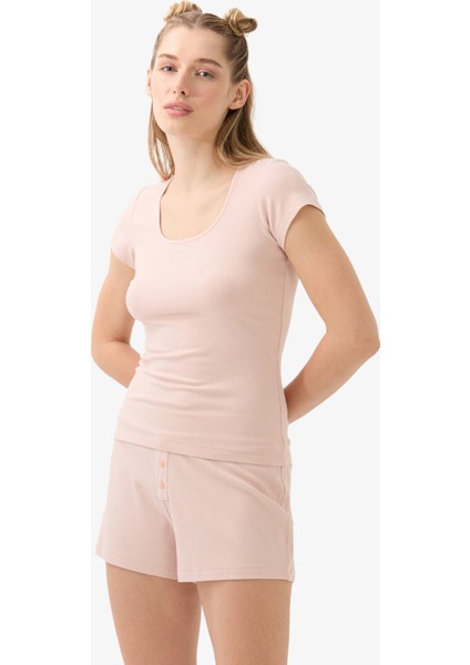 Kadın Şort 51922 - Pudra modelleri