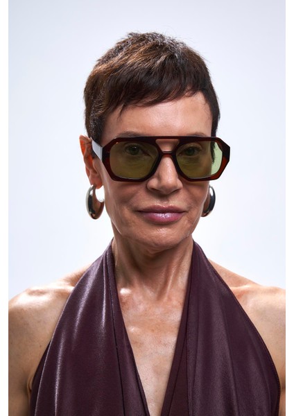 Kaitlyn Brown Green Güneş Gözlüğü