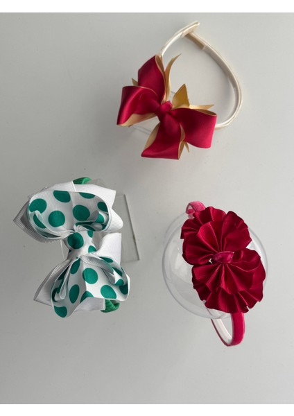 Kız Çocuk Saç Aksesuarı Seti – 3 Farklı Model Tek Pakette