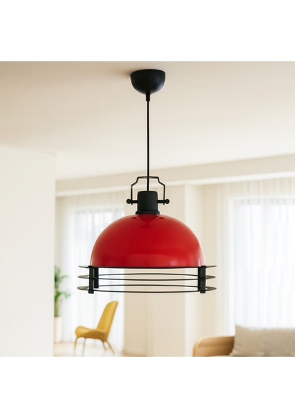 Sven Metal Kafesli Sarkıt Kırmızı Cafe Restoran Ev Ofis AYD-3581
