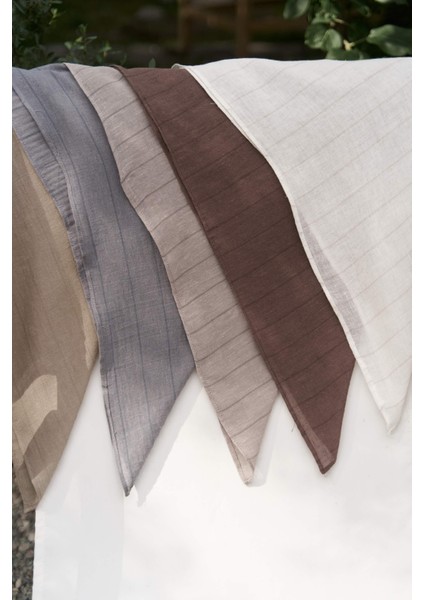 Alba Çizgili Füme Keten Fular fırsatları