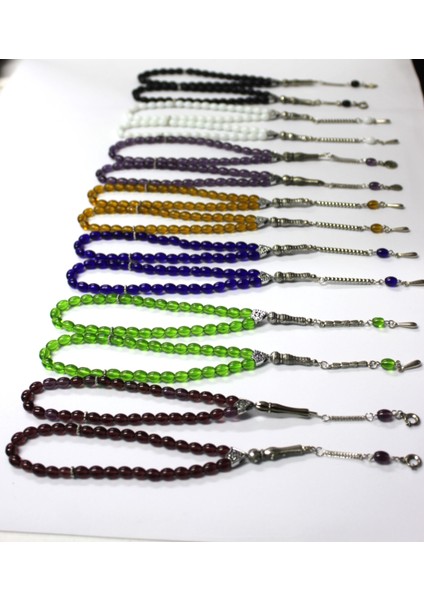 Oniks Taşı Karışık Renkler 14’lü Cam Tesbih Seti - Hediyelik Aksesuar & Bujiteri modelleri