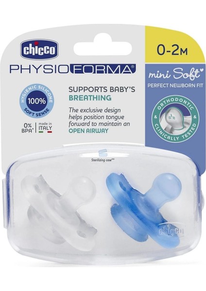 Chicco Physioforma Mini Soft 2'li Emzik 0-2 Ay Erkek
