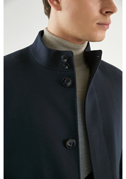 Slim Fit Lacivert Palto modelleri