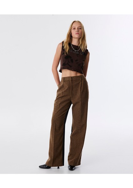 Kazayağı Desen Kumaş Mıx Pantolon TW6250003095074 fiyatları