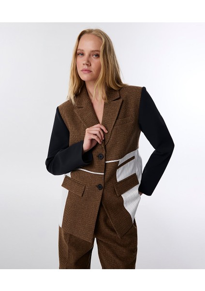 Kumaş Mıx Oversıze Blazer TW6250106012074